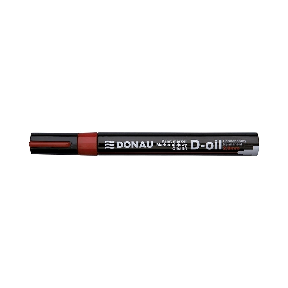 Marker permanent cu vopsea Donau, varf rotund, 2.8 mm, rosu Marker permanent cu vopsea Donau, varf rotund, 2.8 mm, rosu
